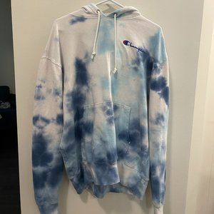 Champion blue tie dye hoodie